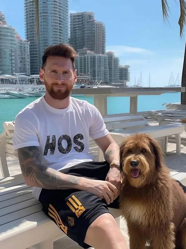 “La imagen viral de Lionel Messi como un superhéroe argentino caminando en Miami, EE. UU., cautiva a los fanáticos”